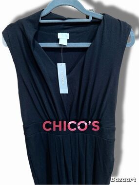 Chico's Black Sleeveless Midi Dress